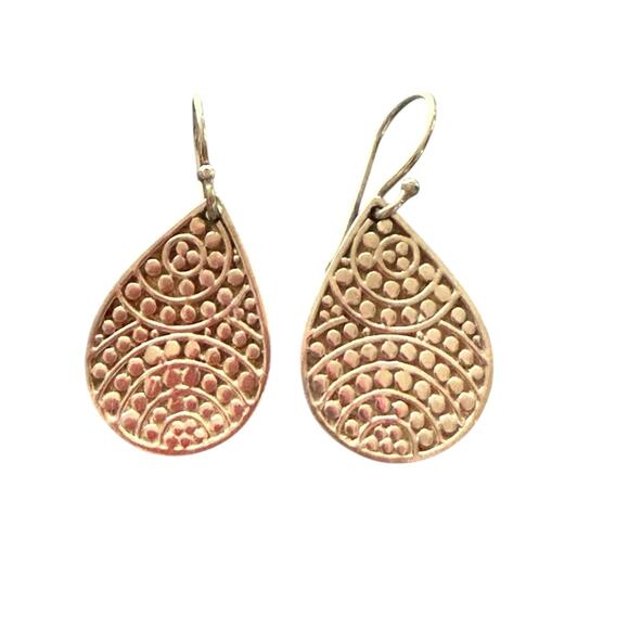 Anna Beck 925 Sterling Silver Tear Drop Earrings - Picture 1 of 8
